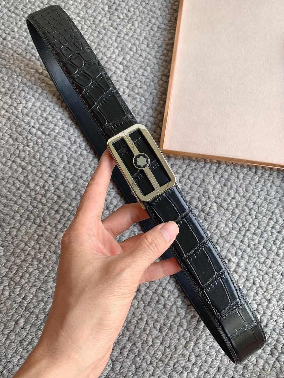 Mont Blanc Automatic Buckle Crocodile-Pattern Leather Belt with Smart Chip product image 5 thumbnail