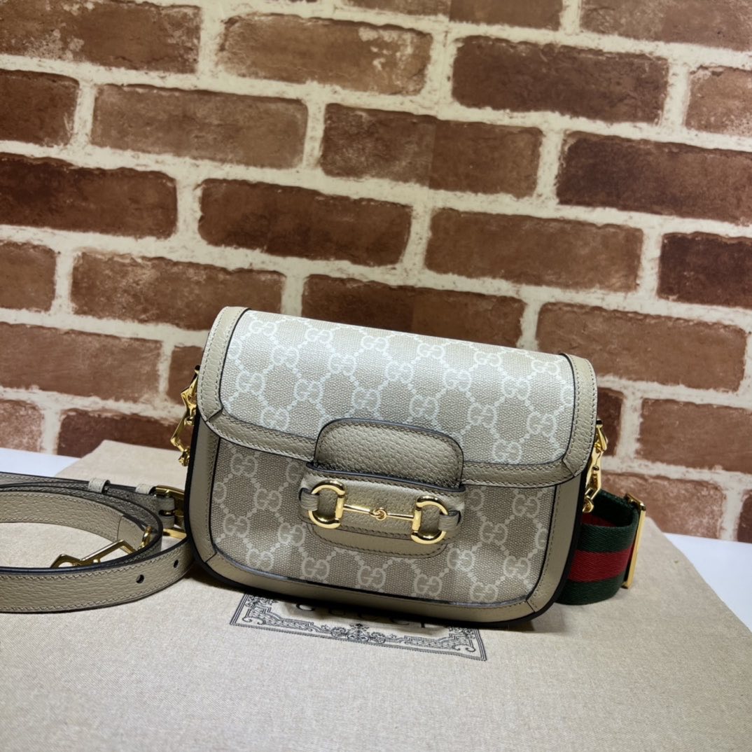     GG-Pattern Oatmeal Beige Mini Shoulder Bag