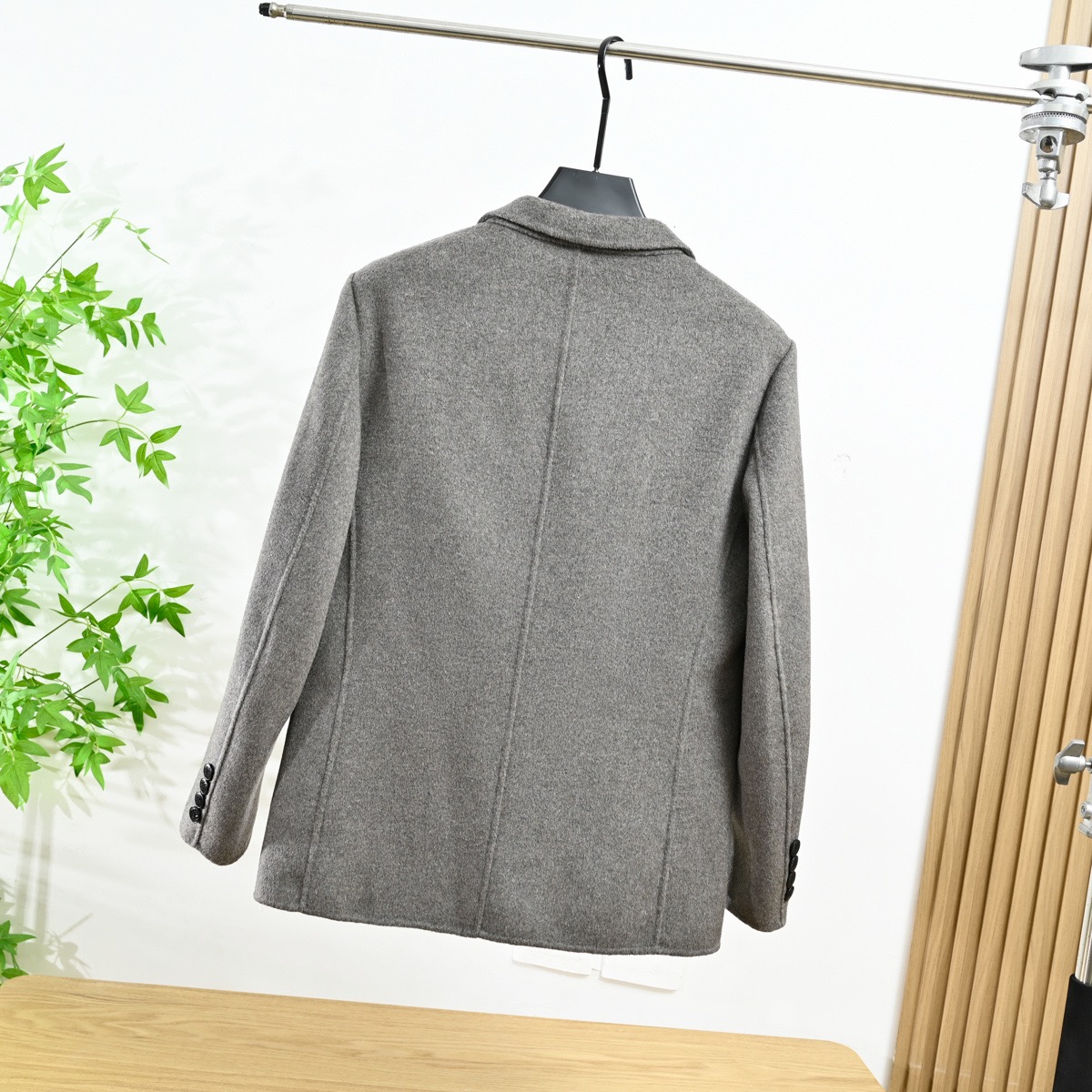 Prada-Style Men’s Wool Blend Mid-Length Coat with Down Vest product image 2 thumbnail