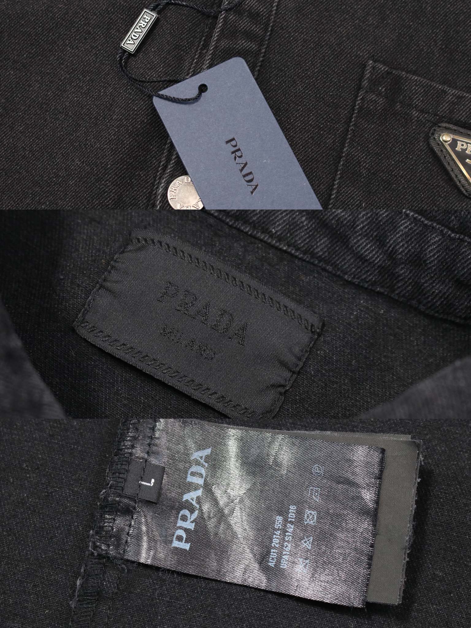 Prada-Style Pocket Triangle Logo Denim Jacket product image 4 thumbnail