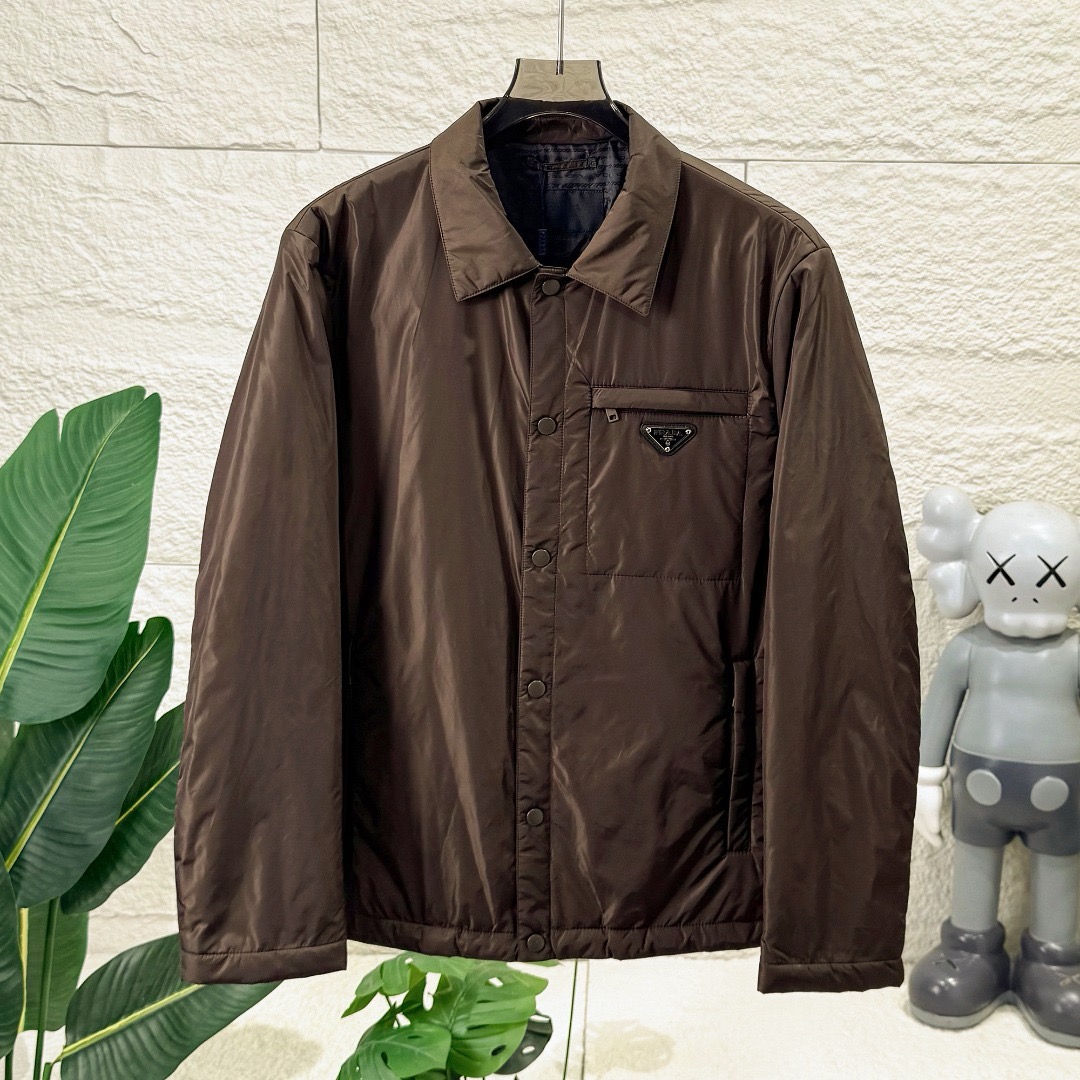 Prada-Style Unisex Triangle Logo Casual Jacket product image 2 thumbnail