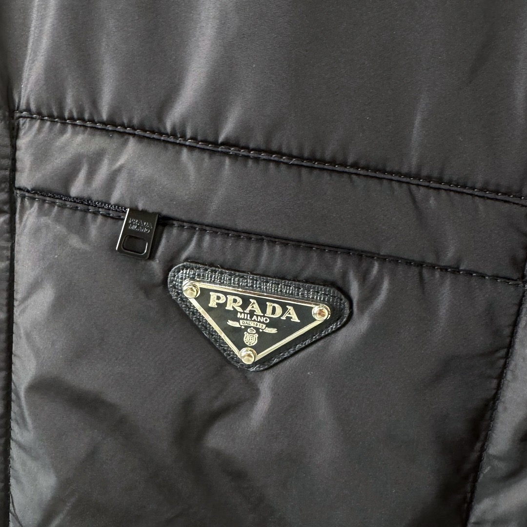 Prada-Style Unisex Triangle Logo Casual Jacket product image 4 thumbnail