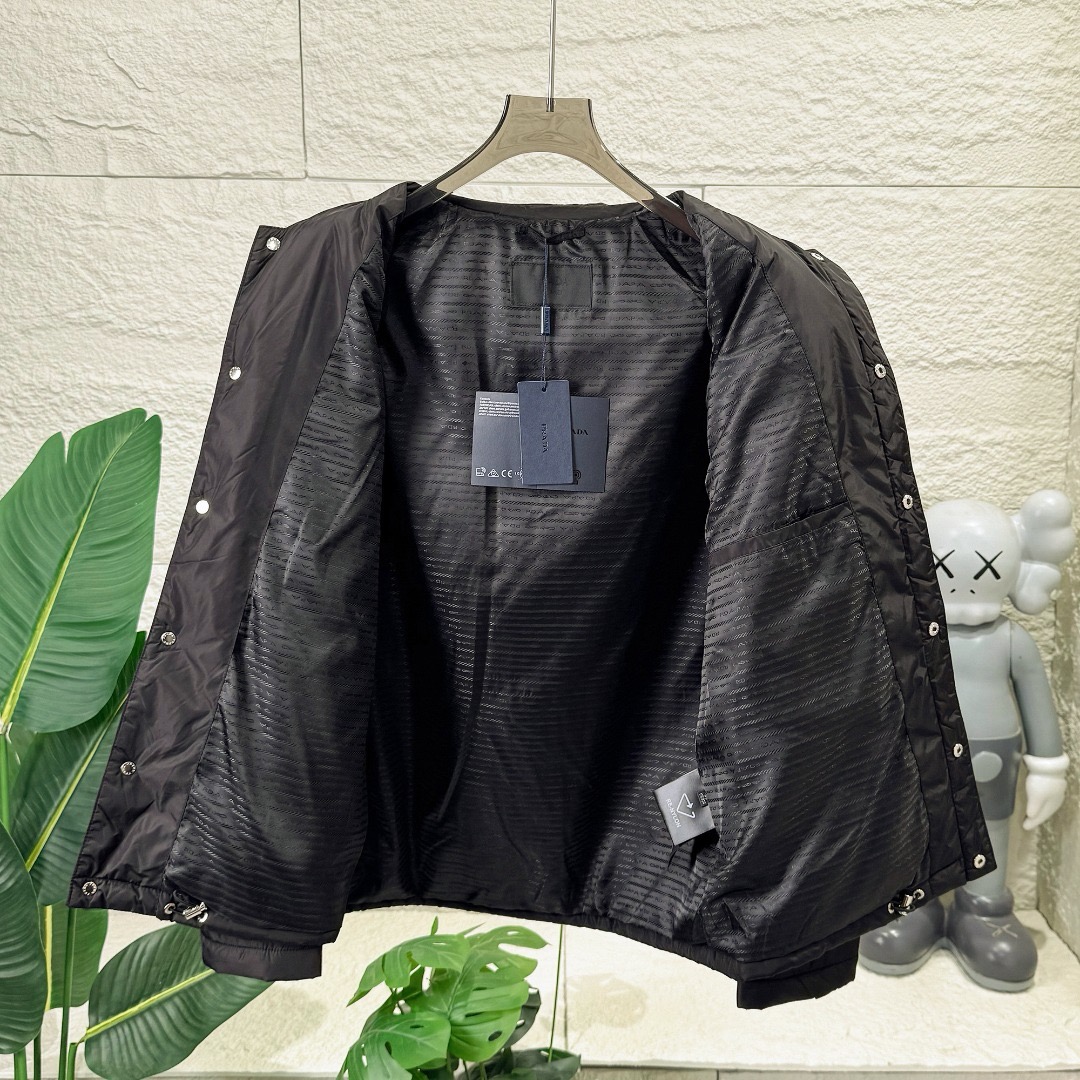 Prada-Style Unisex Triangle Logo Casual Jacket product image 5 thumbnail