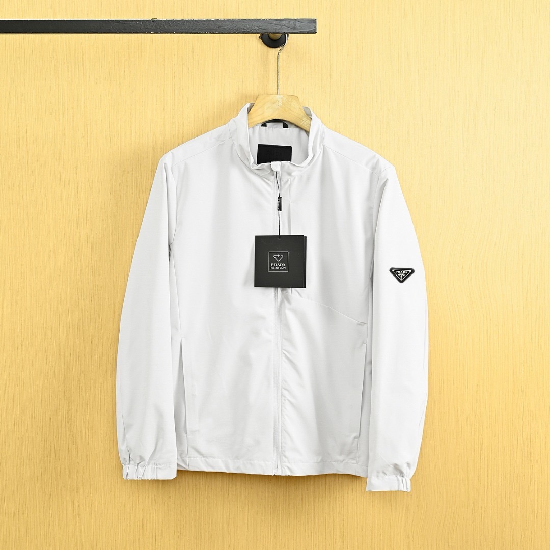 Prada-Style Men’s Stand Collar Lightweight Jacket