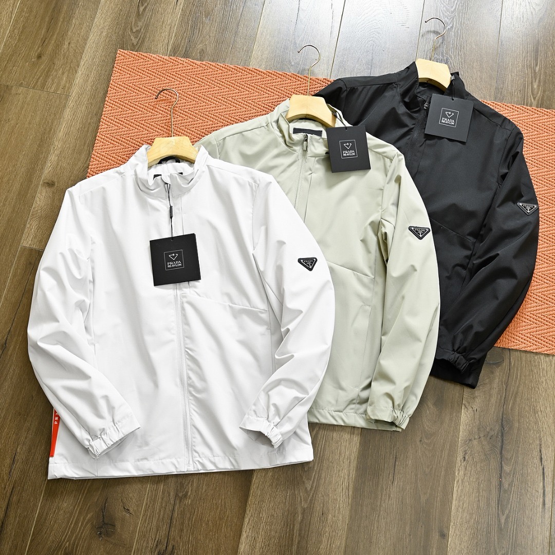Prada-Style Men’s Stand Collar Lightweight Jacket product image 3 thumbnail