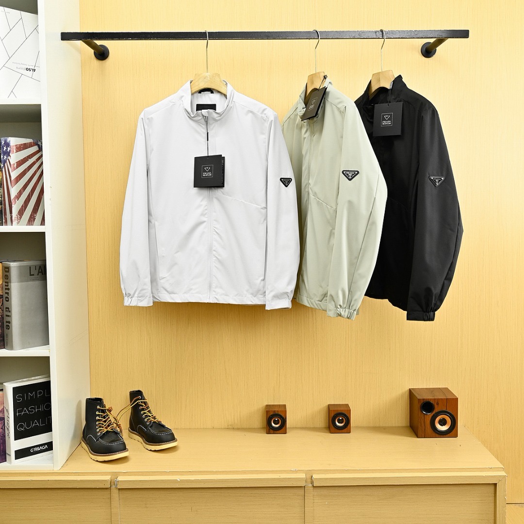 Prada-Style Men’s Stand Collar Lightweight Jacket product image 4 thumbnail