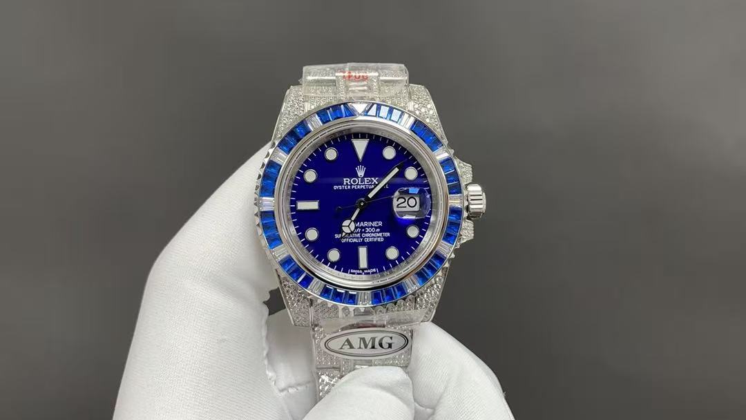 Rolex GMT II Full Diamond Custom Edition by AMG – 40mm Stainless Steel product image 2 thumbnail