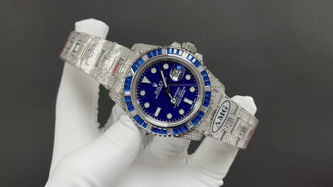 Rolex GMT II Full Diamond Custom Edition by AMG – 40mm Stainless Steel product image 6 thumbnail