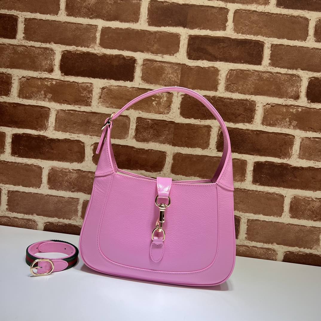 Pink Leather Shoulder Bag with Equestrian Hardware product image 2 thumbnail