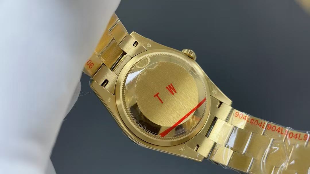 Rolex-Style Day-Date 36mm Yellow Gold Tone Green Dial Watch product image 5 thumbnail