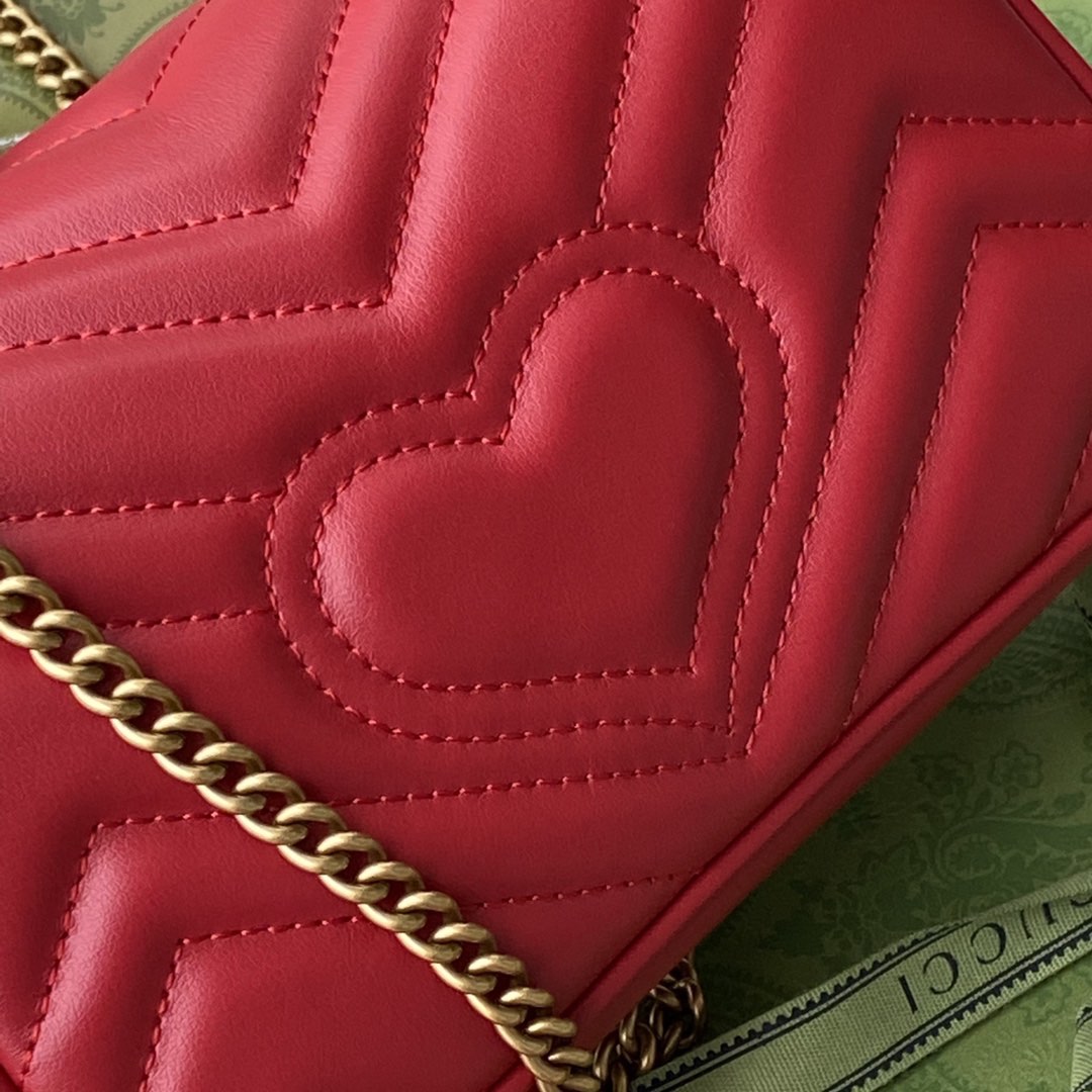     GG Marmont Mini Red Quilted Chain Bag product image 2 thumbnail