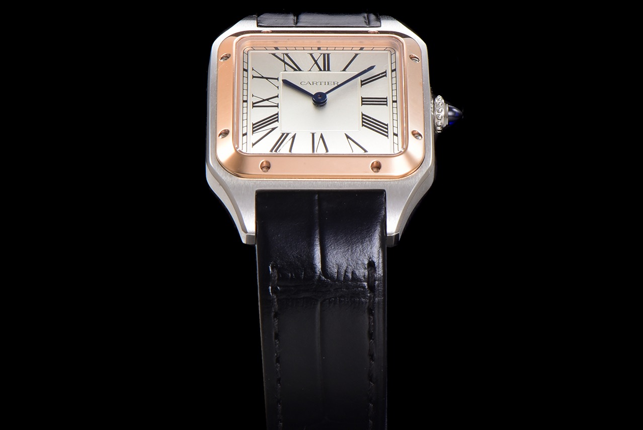 Cartier-Style Santos-Dumont Two-Tone Square Dress Watch product image 2 thumbnail