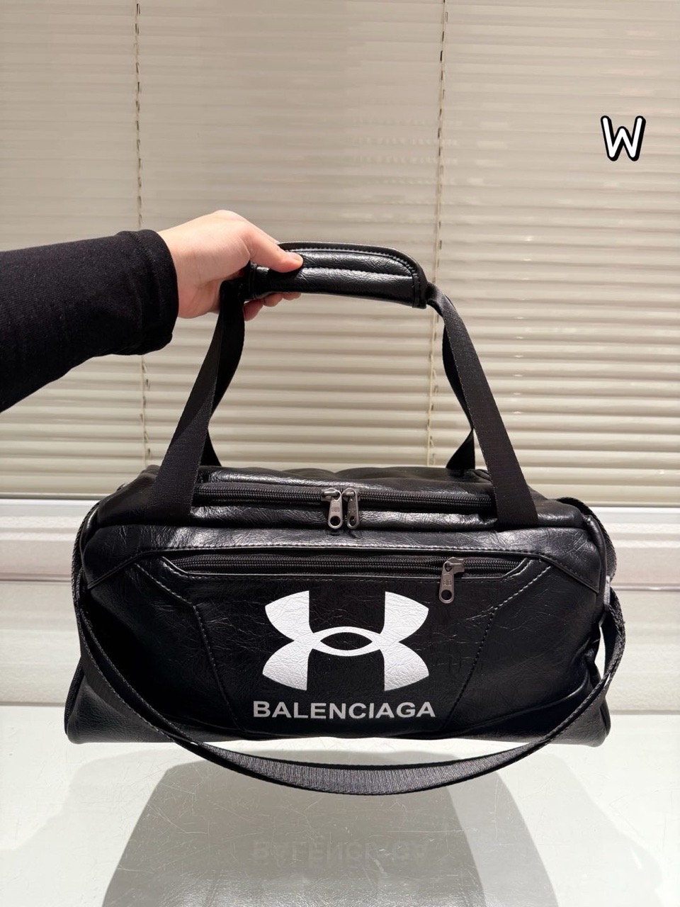     Balenciaga x Under Armour Black Travel and Gym Duffel Bag