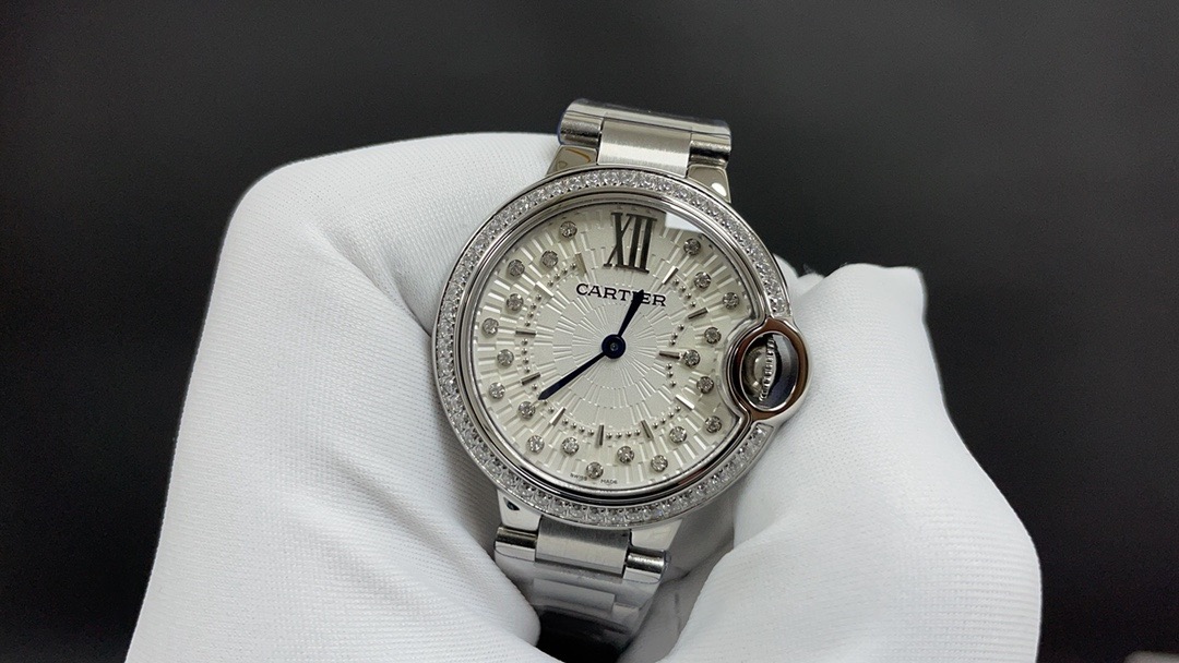 Cartier Ballon Bleu 33mm Diamond Dial Watch