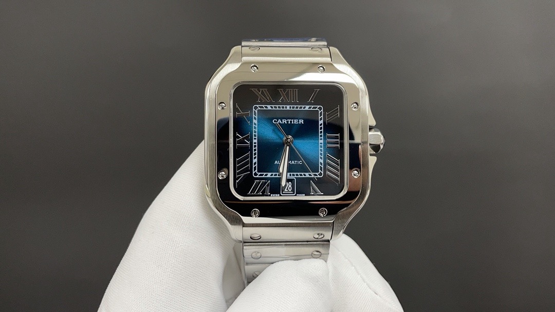 Cartier Santos 39.5mm Blue Dial Automatic Watch