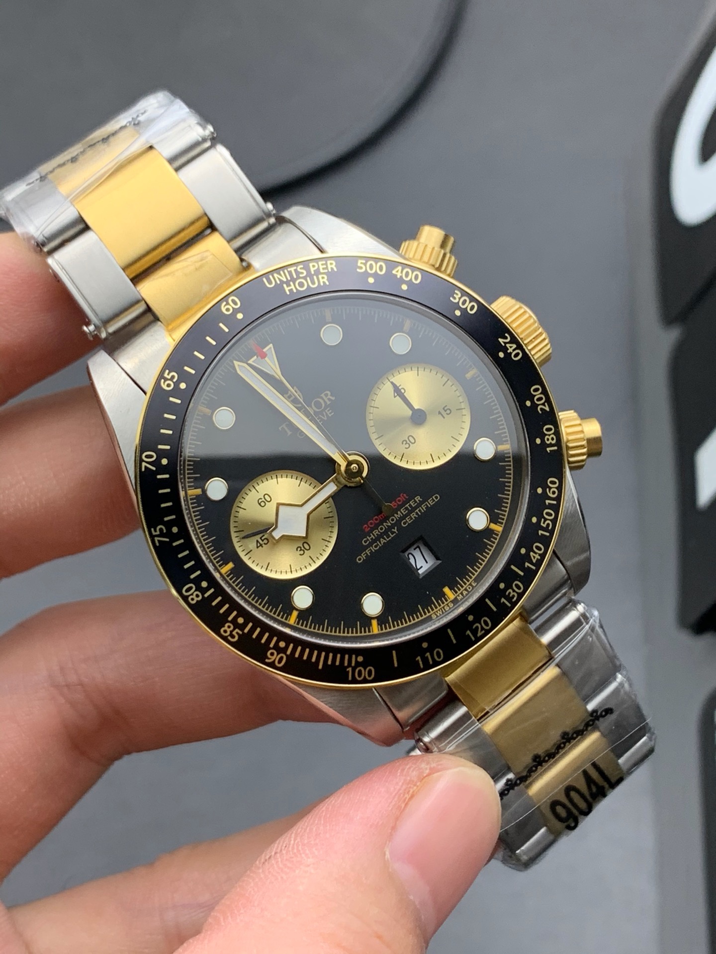 Tudor-Style Black Bay Chronograph Two-Tone 41mm Automatic Watch product image 2 thumbnail