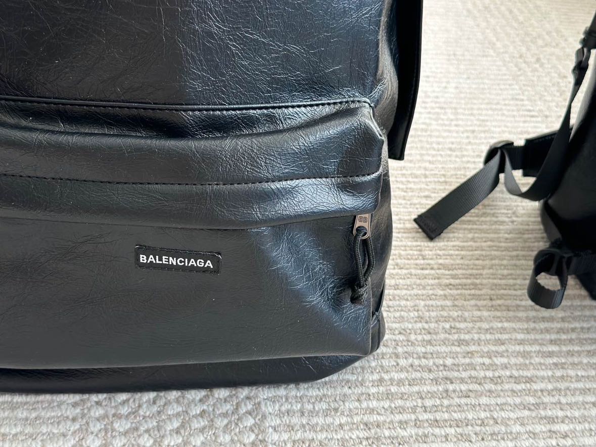     Balenciaga-Style Black Leather Backpack product image 2 thumbnail