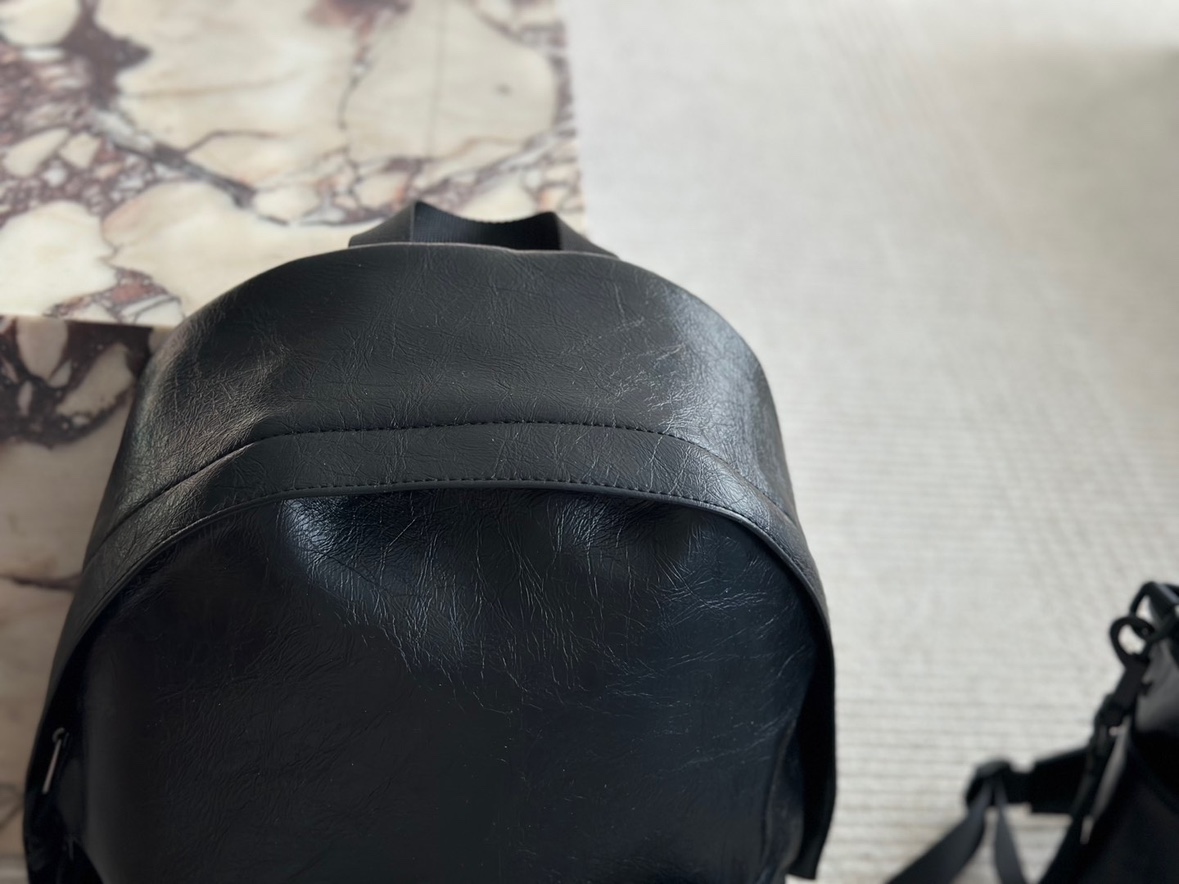     Balenciaga-Style Black Leather Backpack product image 3 thumbnail