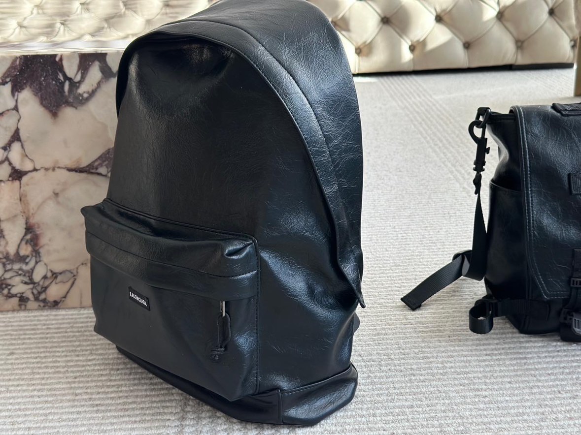     Balenciaga-Style Black Leather Backpack product image 4 thumbnail
