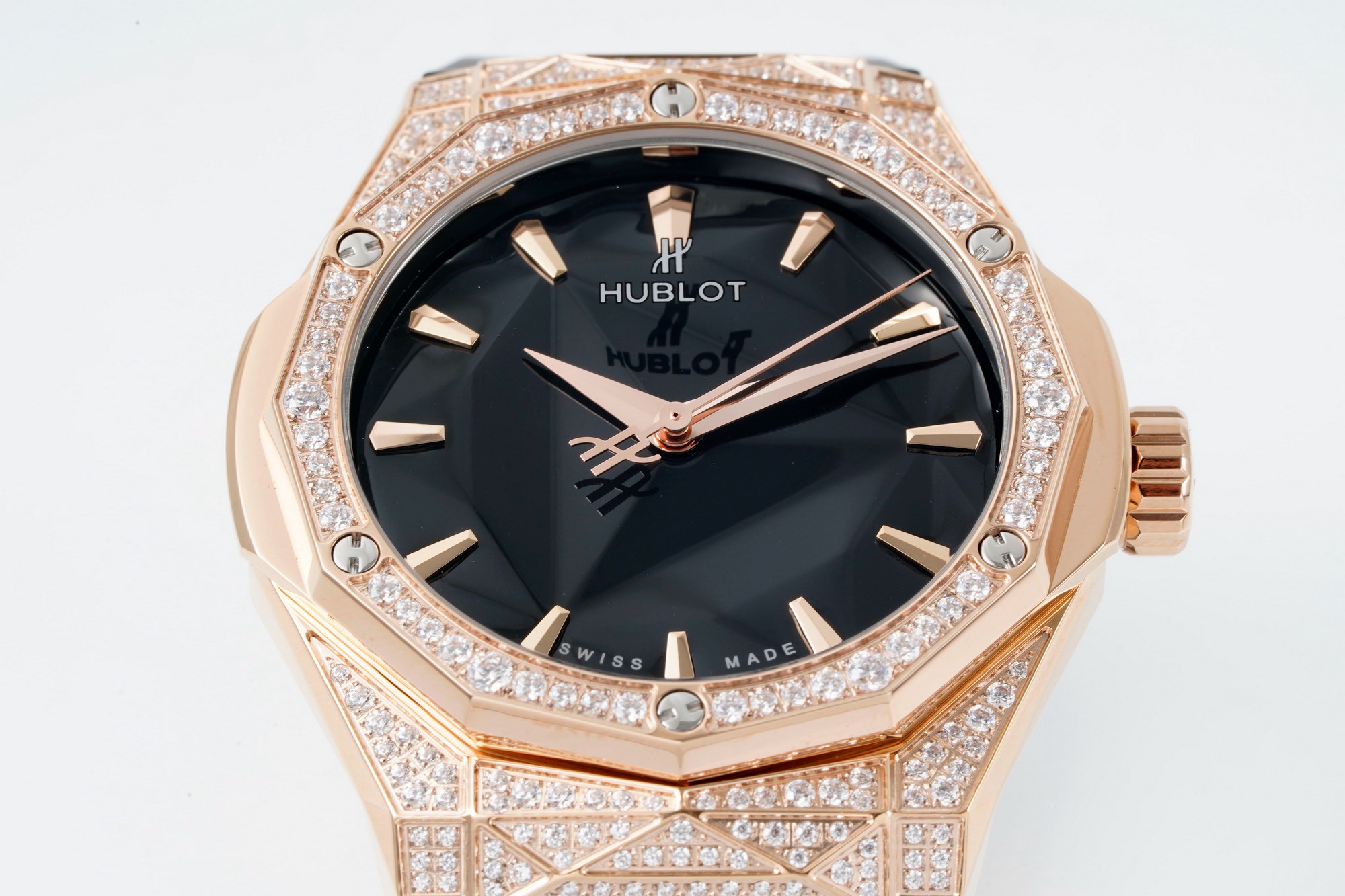 Hublot Faceted Rose-Gold Tone Crystal-Set Automatic Watch product image 2 thumbnail