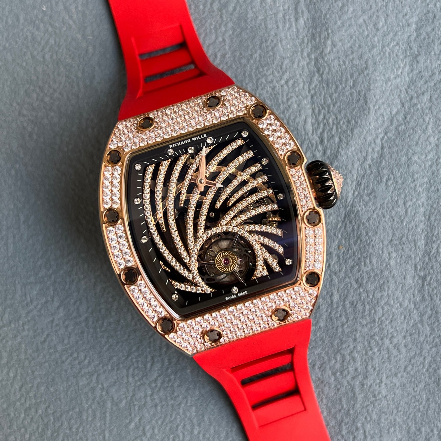Richard Mille RM51-02-Style Diamond Swirl Tourbillon Watch