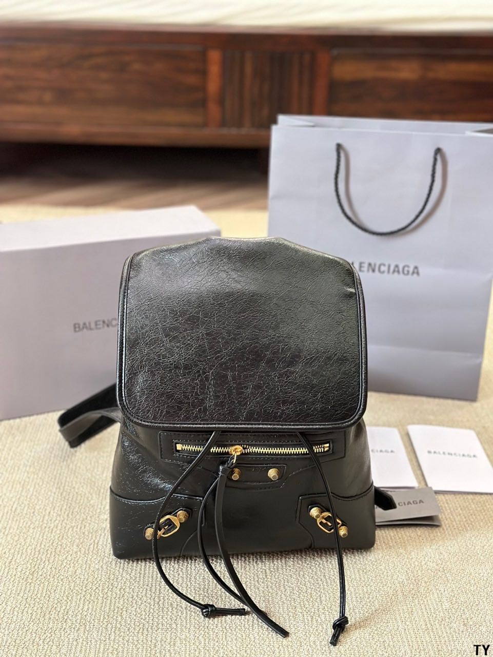     Balenciaga Motorcycle Leather Backpack