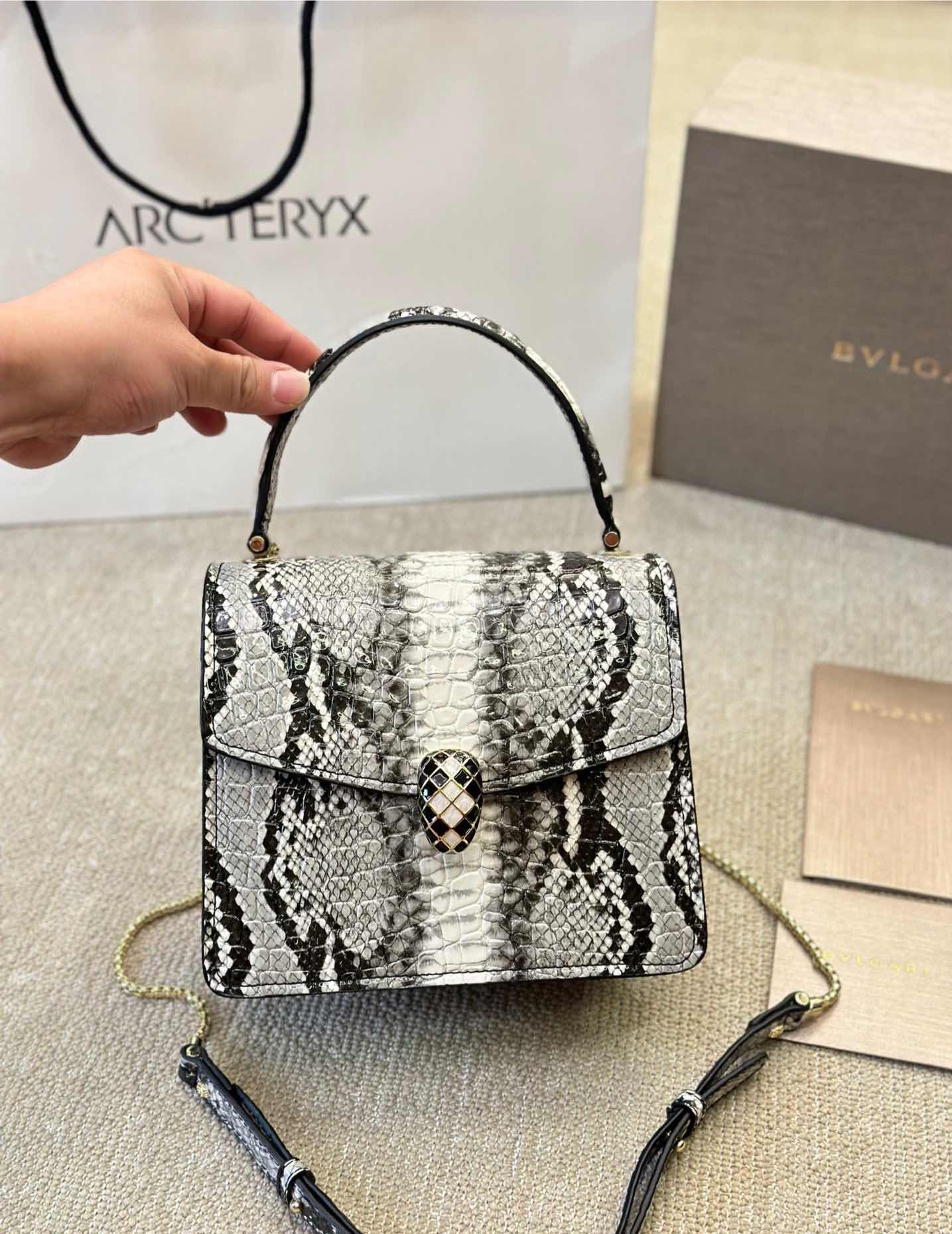Bvlgari Serpenti Forever SS24 Limited Edition Python-Pattern WOC Chain Bag