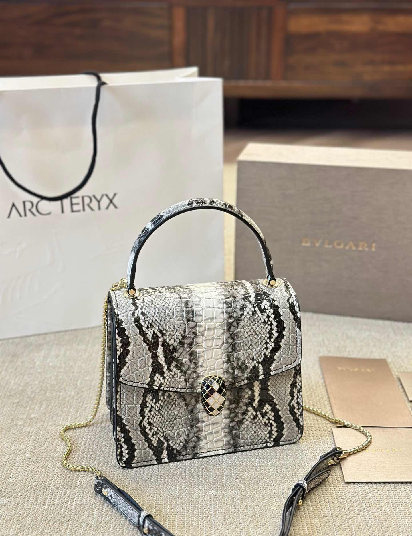 Bvlgari Serpenti Forever SS24 Limited Edition Python-Pattern WOC Chain Bag product image 2 thumbnail