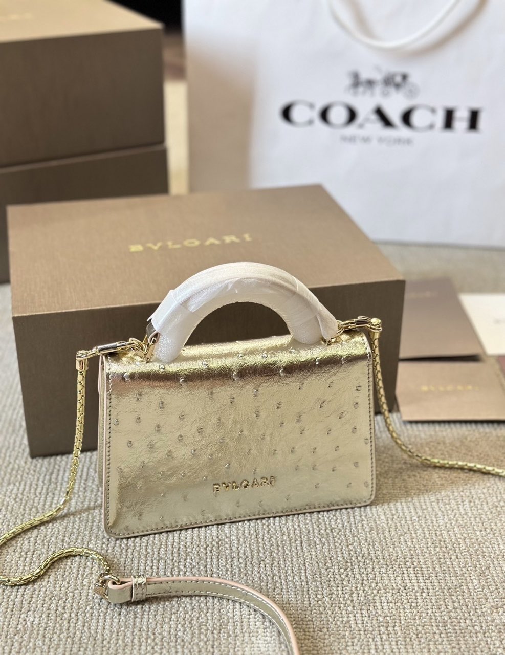 BVLGARI Serpenti Forever Metallic Gold Top Handle Chain Bag product image 3 thumbnail