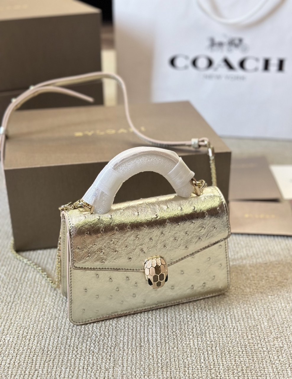 BVLGARI Serpenti Forever Metallic Gold Top Handle Chain Bag product image 5 thumbnail