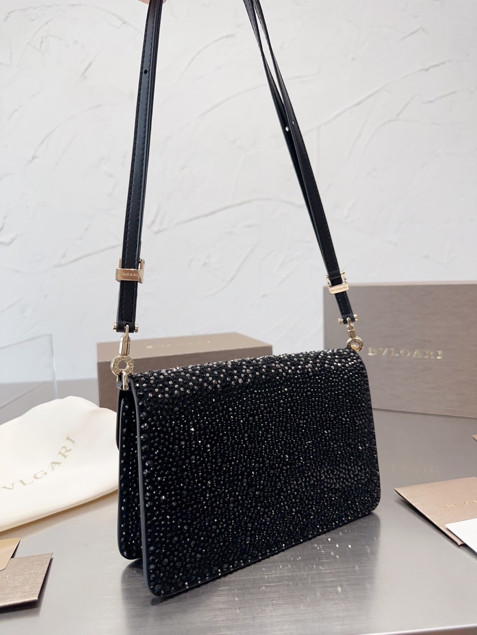 Bvlgari Serpenti 23SS Limited Edition Crystal Embellished Shoulder Bag – Black product image 6 thumbnail