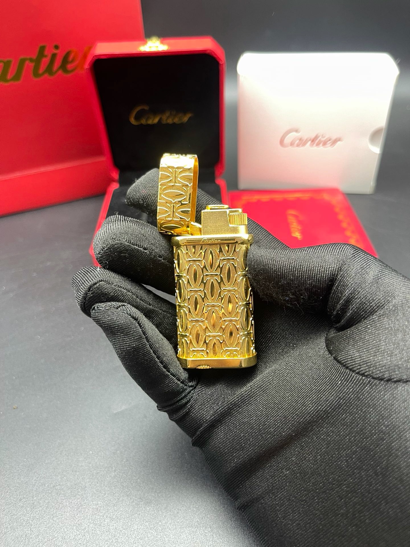 Cartier C de Cartier Gold-Tone Patterned Gas Lighter product image 2 thumbnail
