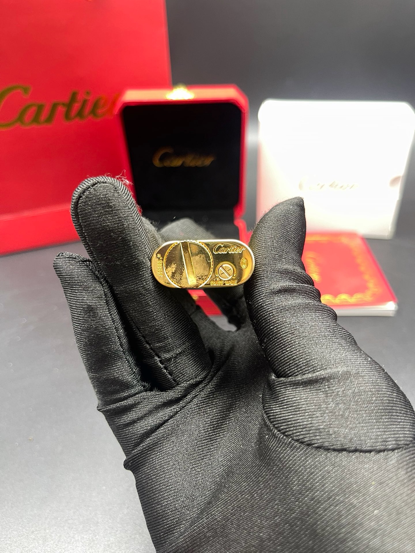Cartier C de Cartier Gold-Tone Patterned Gas Lighter product image 5 thumbnail