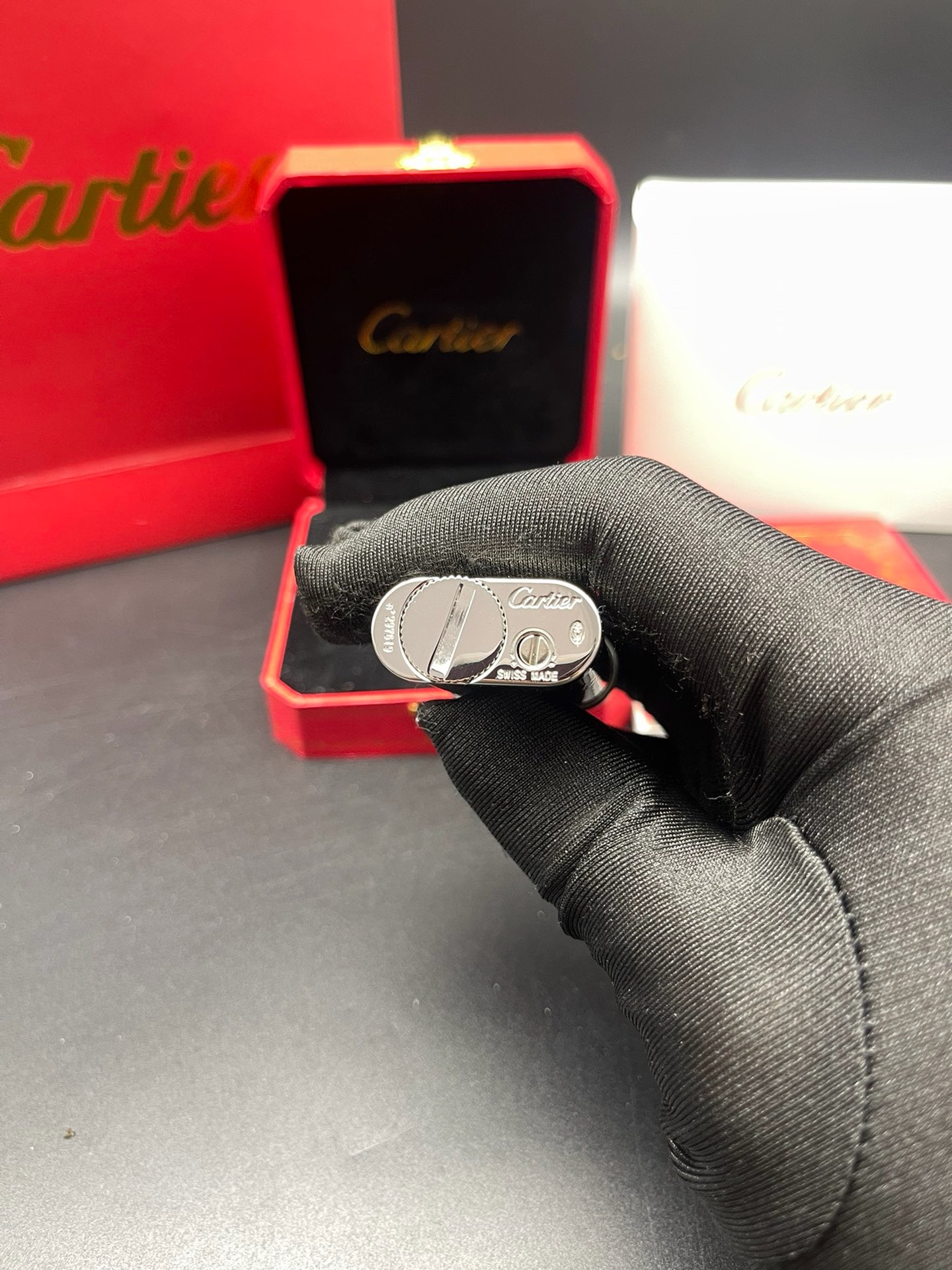 Cartier Black Enamel Auspicious Cloud Pattern Gas Lighter product image 5 thumbnail