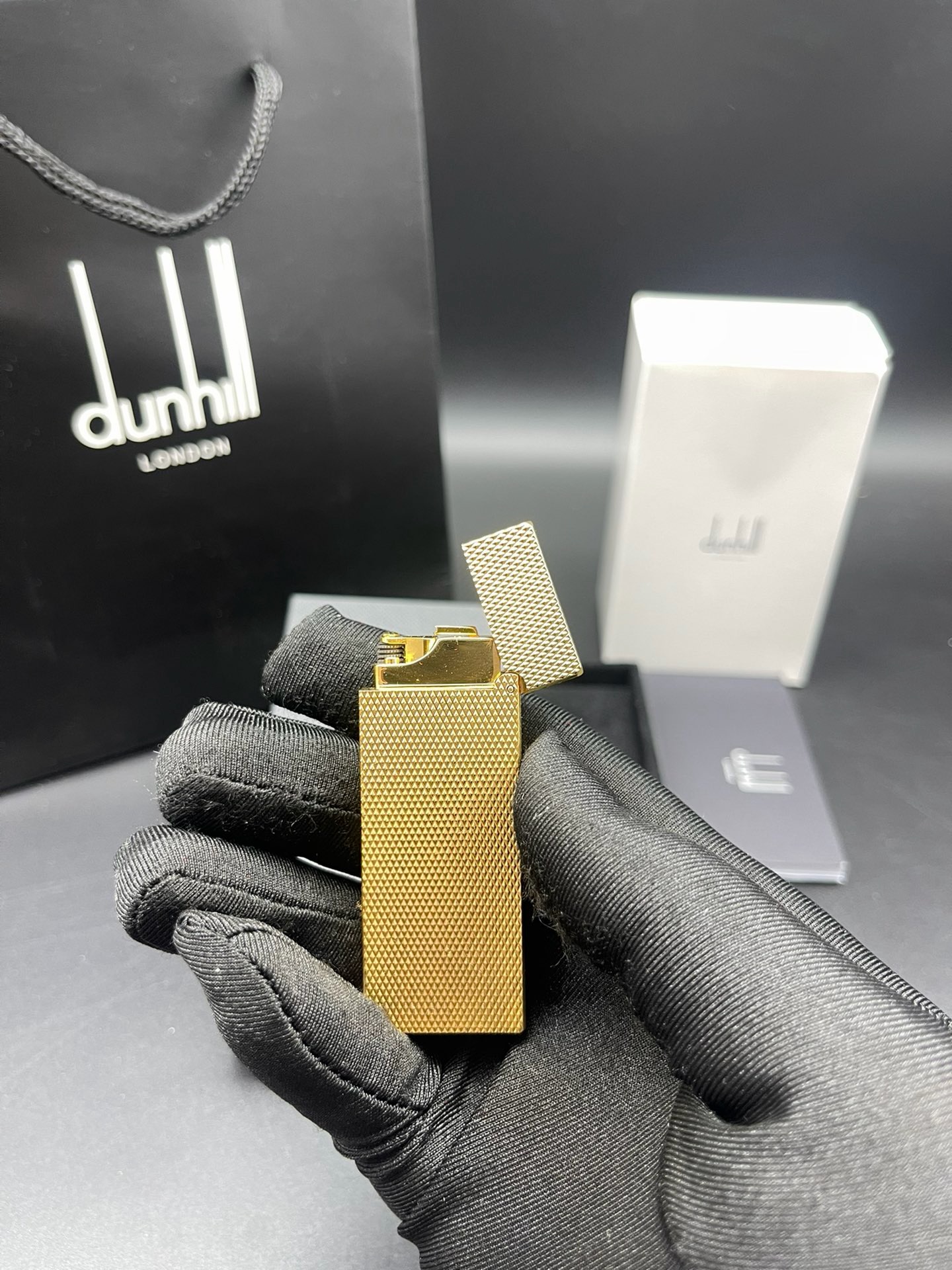 Dunhill Rollagas Gold-Tone Diamond-Cut Gas Lighter product image 3 thumbnail