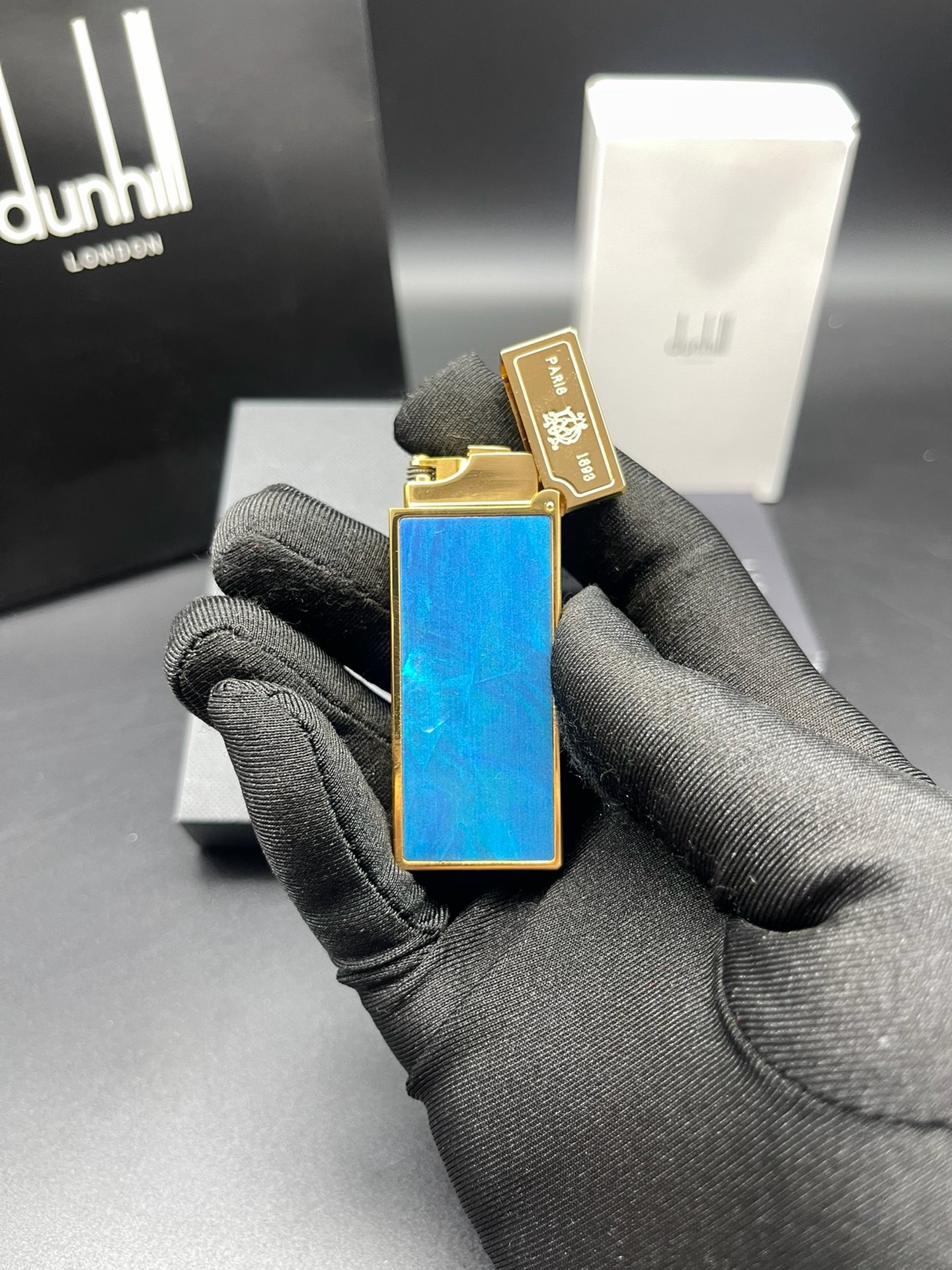 Dunhill Rollagas Blue Mother of Pearl Gas Lighter product image 3 thumbnail