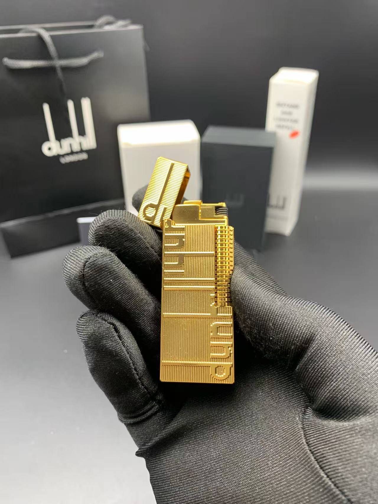 Dunhill Rollagas Gold-Tone Logo Embossed Gas Lighter product image 2 thumbnail