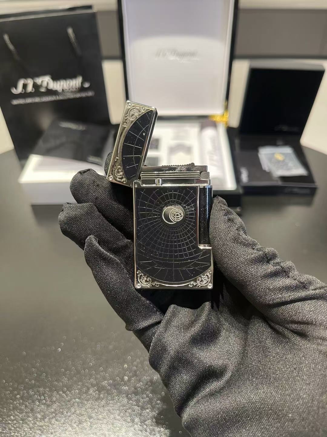 S.T. Dupont Ligne 2 Radar Web Black Lacquer Limited Edition Lighter