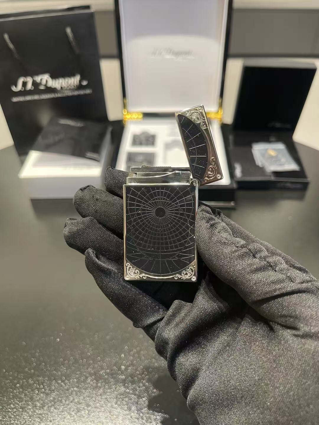 S.T. Dupont Ligne 2 Radar Web Black Lacquer Limited Edition Lighter product image 3 thumbnail