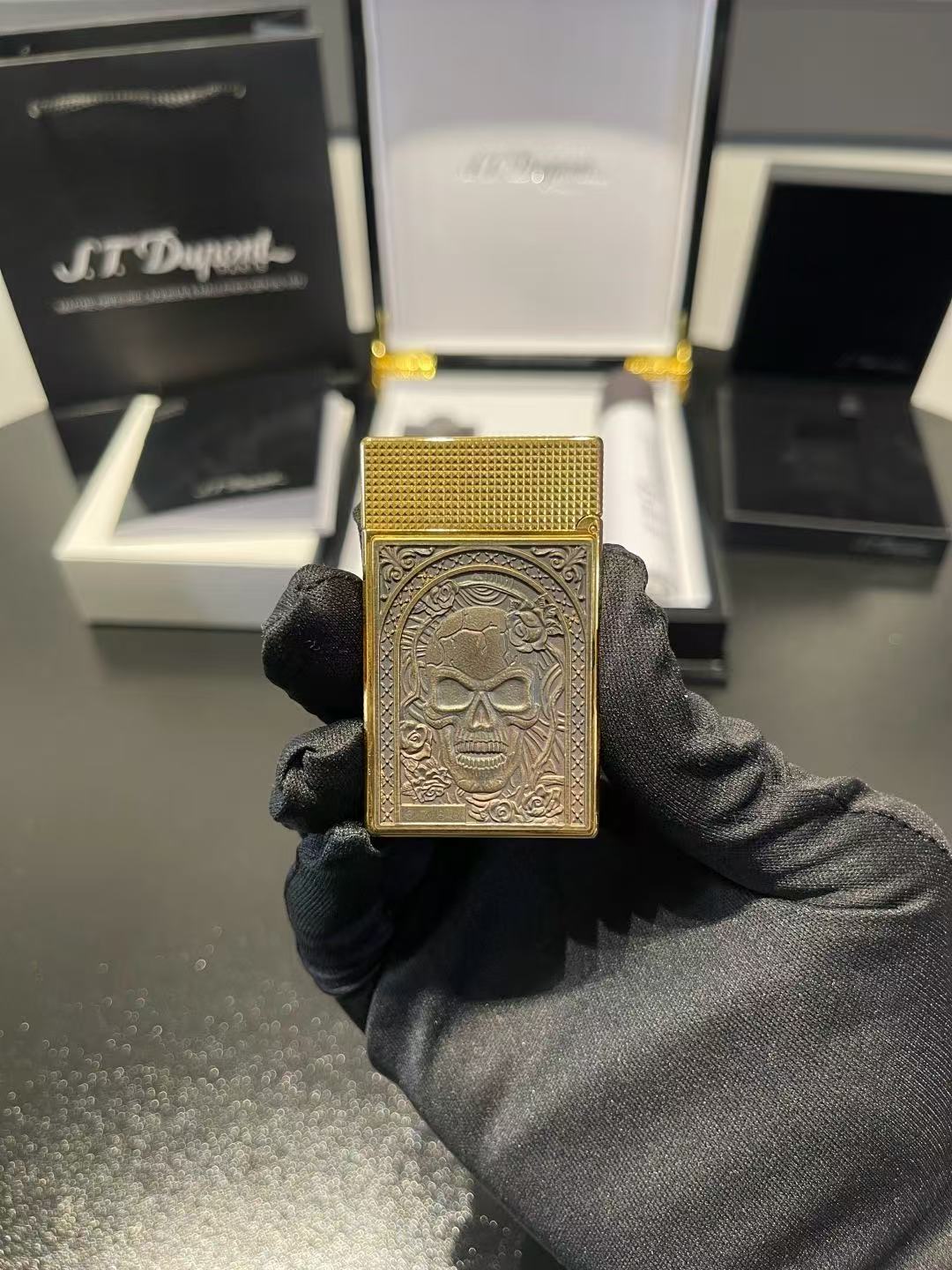 S.T. Dupont Ligne 2 Day of the Dead Skull Rose Limited Edition Lighter