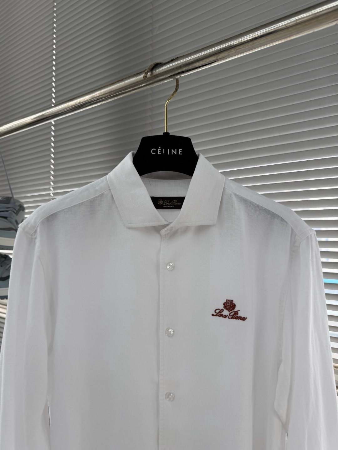 Loro Piana Crown Logo Embroidered Cotton-Linen Shirt product image 3 thumbnail