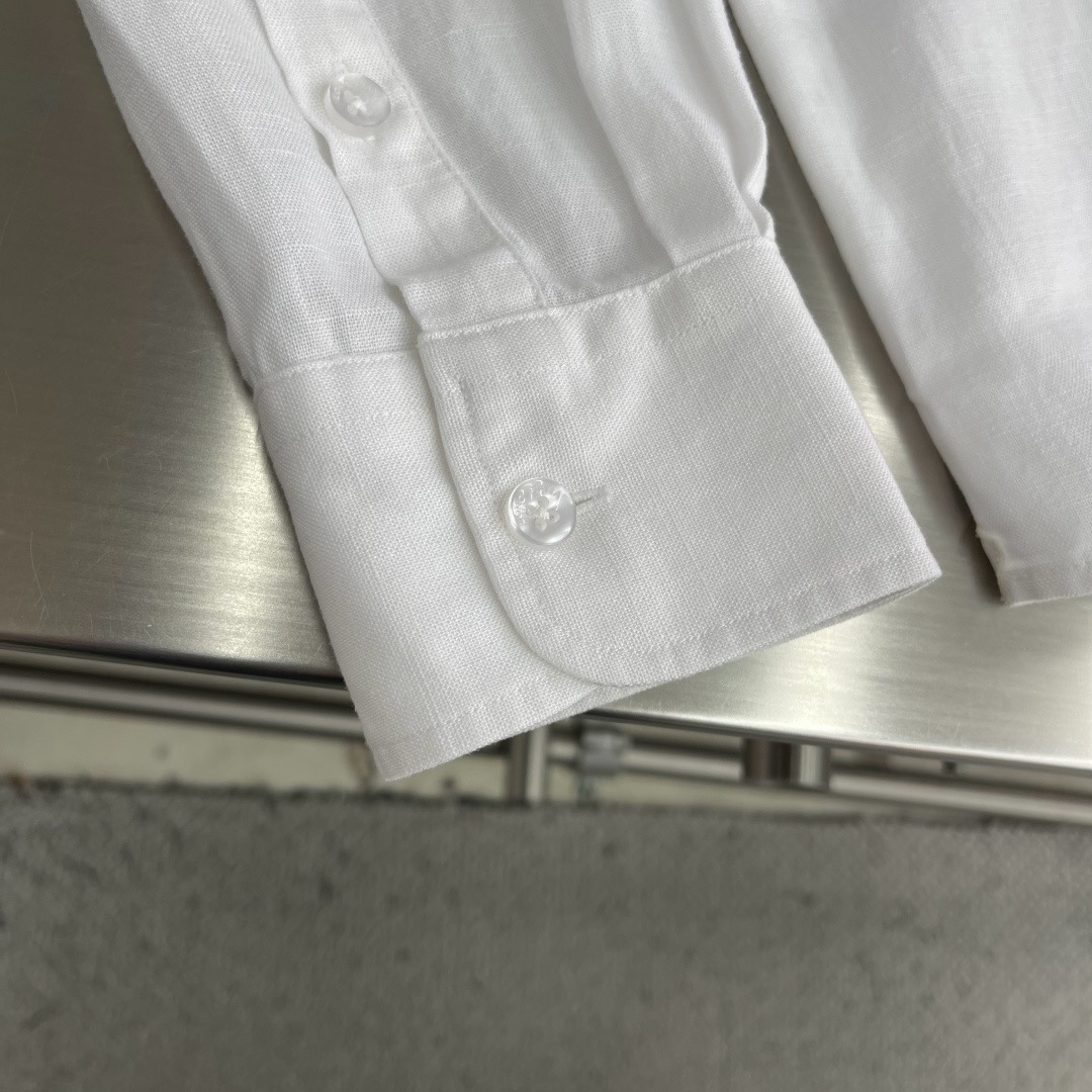 Loro Piana Crown Logo Embroidered Cotton-Linen Shirt product image 5 thumbnail