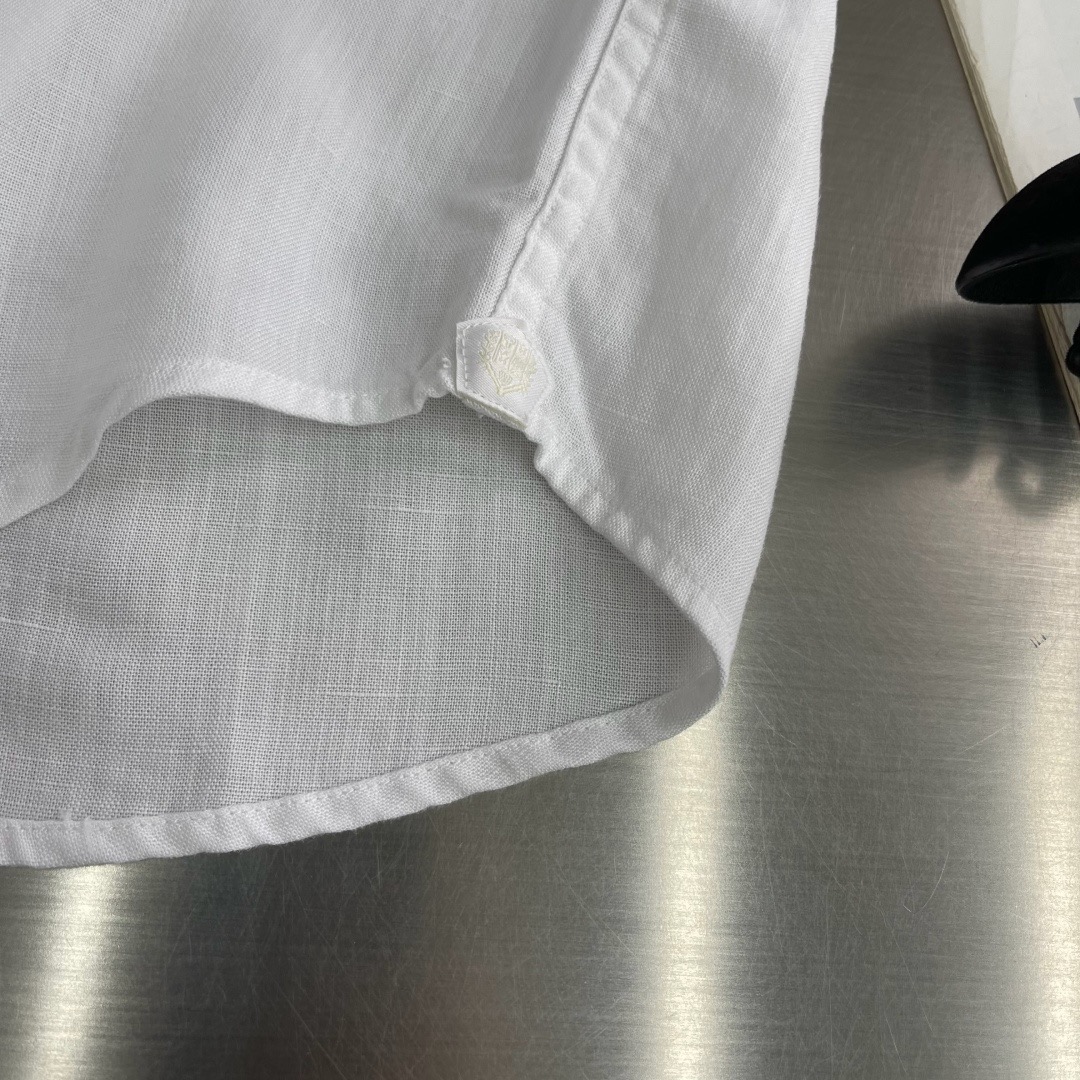 Loro Piana Crown Logo Embroidered Cotton-Linen Shirt product image 6 thumbnail