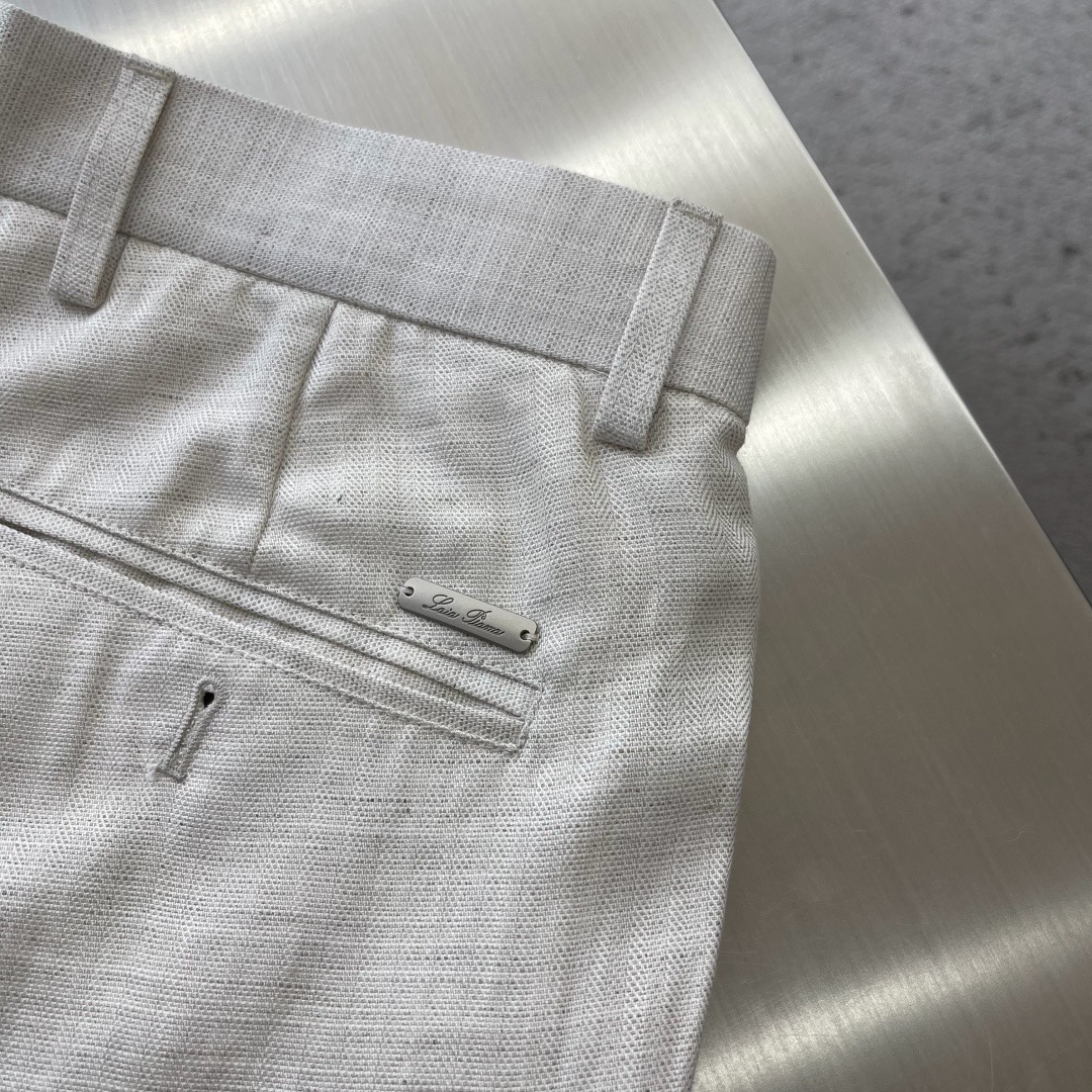 Loro Piana Herringbone Cotton-Linen Tapered Cropped Trousers product image 6 thumbnail