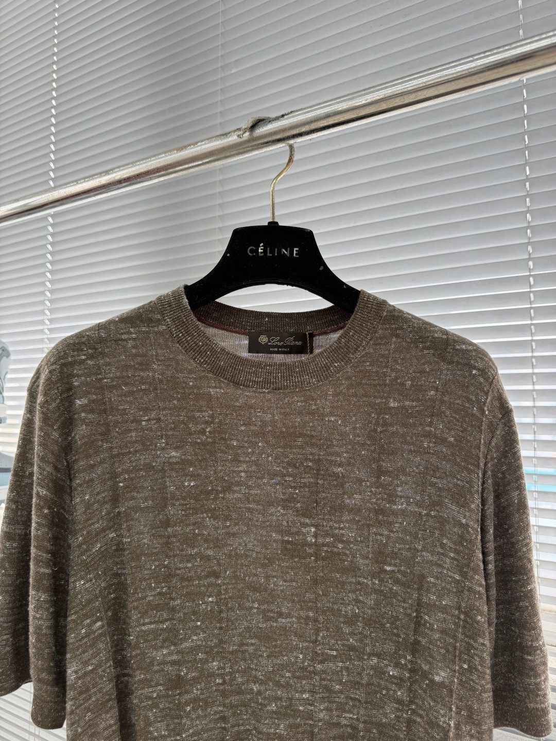 Loro Piana Heathered Ribbed Linen-Blend Knit T-Shirt product image 2 thumbnail