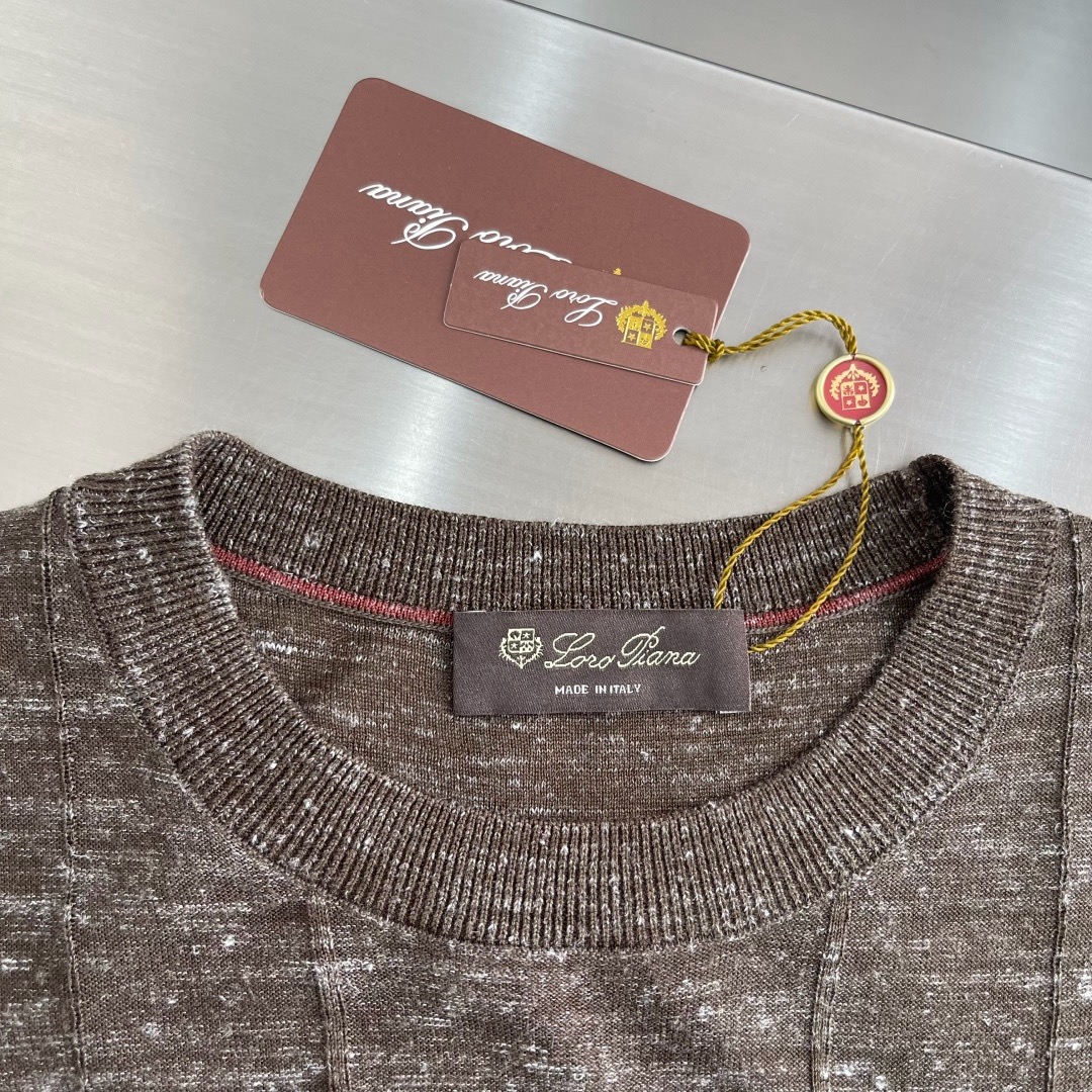 Loro Piana Heathered Ribbed Linen-Blend Knit T-Shirt product image 3 thumbnail