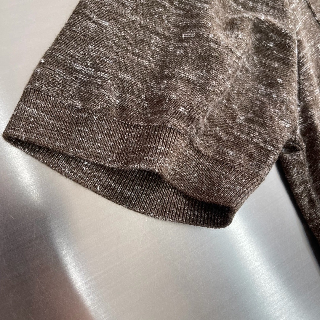 Loro Piana Heathered Ribbed Linen-Blend Knit T-Shirt product image 4 thumbnail
