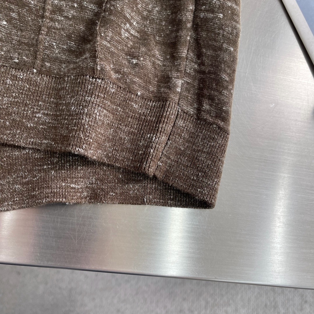 Loro Piana Heathered Ribbed Linen-Blend Knit T-Shirt product image 6 thumbnail
