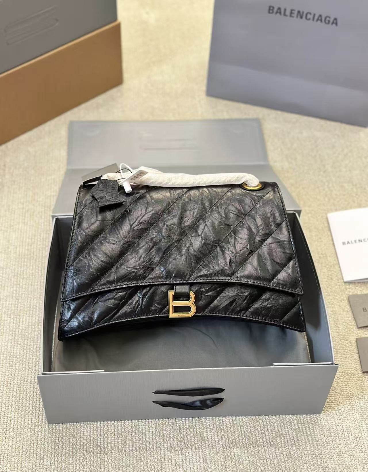 Balenciaga Crush-Style Quilted Calfskin Shoulder Bag – Large and Small Sizes product image 2 thumbnail