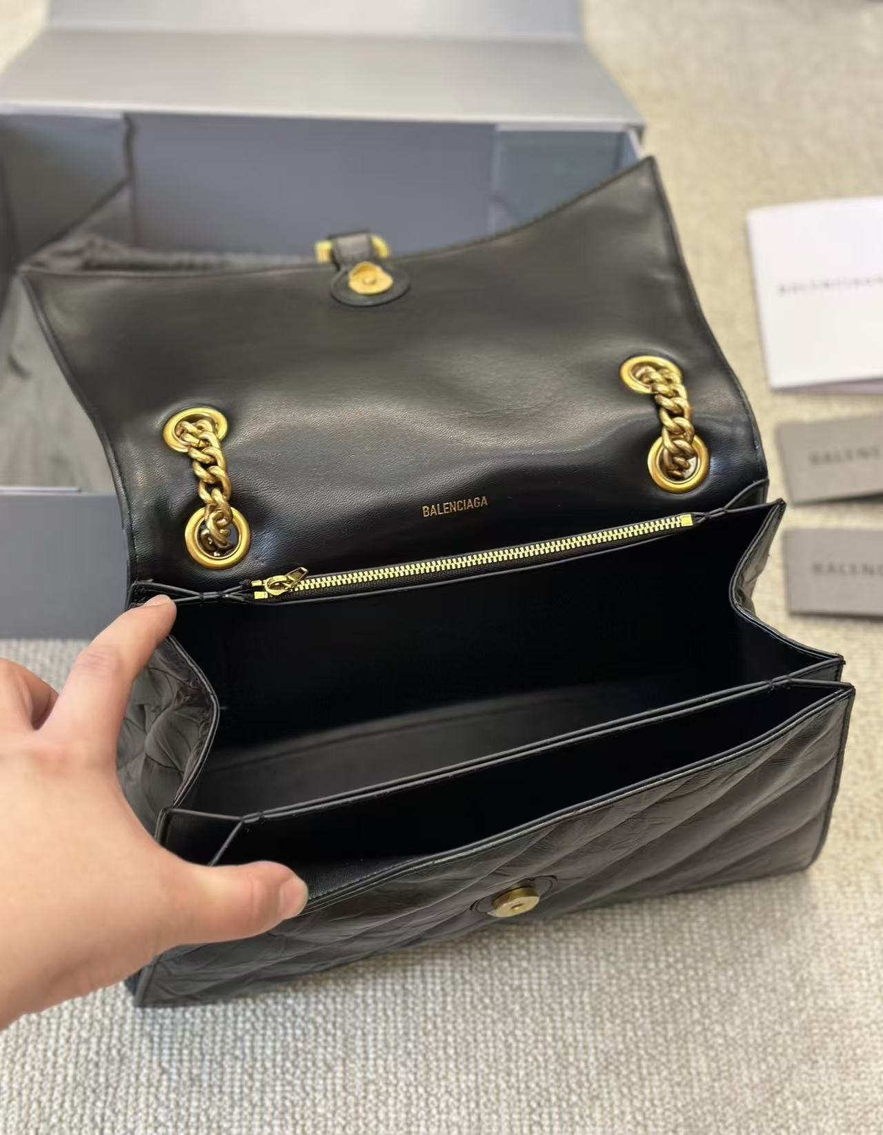 Balenciaga Crush-Style Quilted Calfskin Shoulder Bag – Large and Small Sizes product image 5 thumbnail